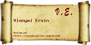 Visnyei Ervin névjegykártya