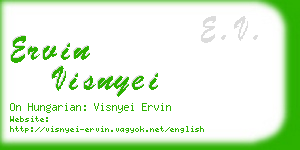 ervin visnyei business card